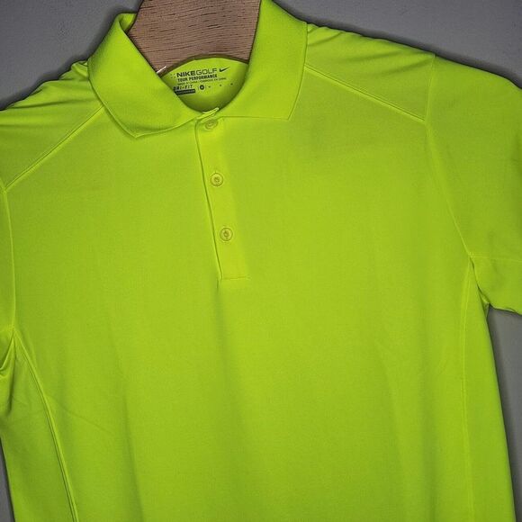 Nike Golf Polo Tour Performance Shirt Mens M Dri-Fit Neon Green Short‎ Sleeve - Picture 1 of 7